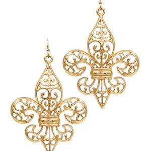 Fleur De Lis Casting Filigree Earrings